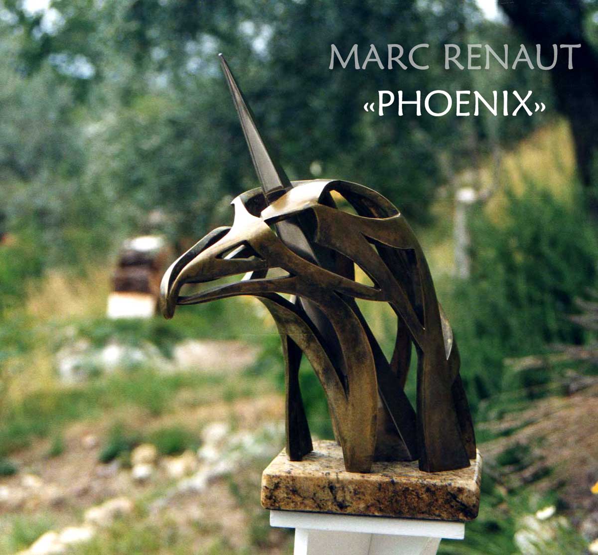 phoenix en bronze sculpture de Marc Renaut